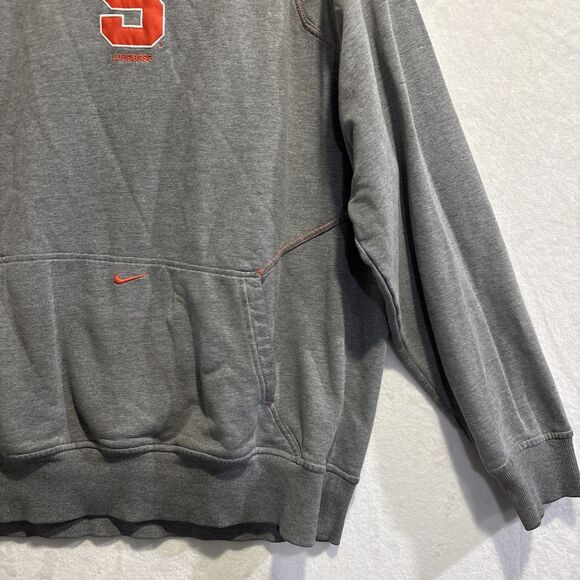 Nike Team Syracuse Lacrosse Hoodie Sweatshirt Men's Size XXL Grey Orange - Picture 6 of 16